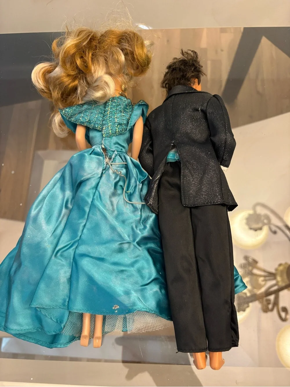 Barbie Ken Fashion Doll Lot 2 11 in Wedding Gown & Tux Removable Clothes 1997